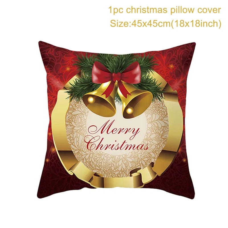 Showlu Fashion Store Christmas Cushion Cover Merry Christmas Decorations for Home 2023 Christmas Ornament Navidad Noel Xmas Gifts Happy New Year 2024