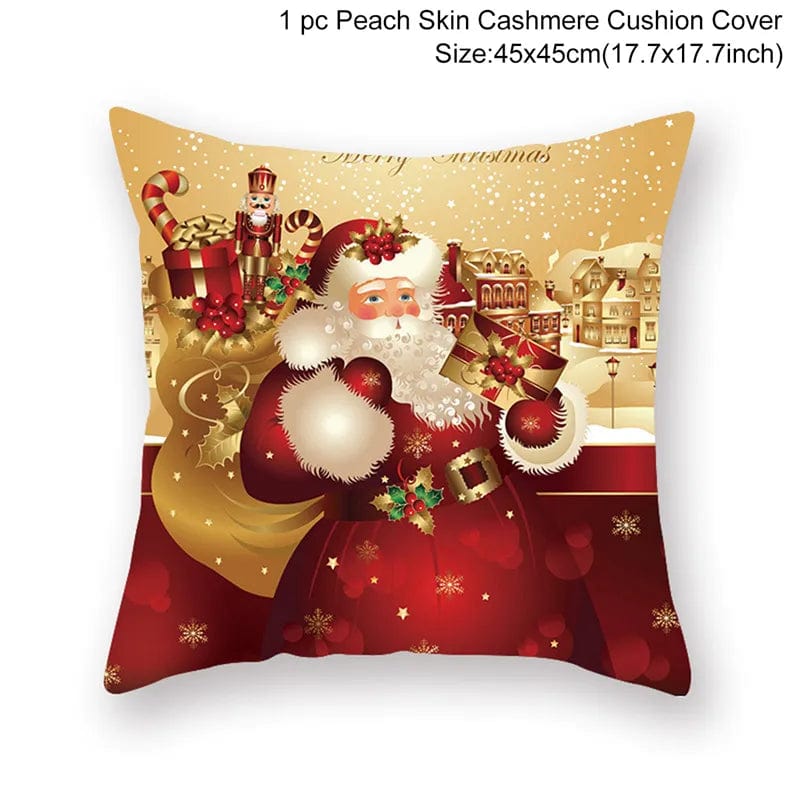 Showlu Fashion Store Christmas Cushion Cover Merry Christmas Decorations for Home 2023 Christmas Ornament Navidad Noel Xmas Gifts Happy New Year 2024