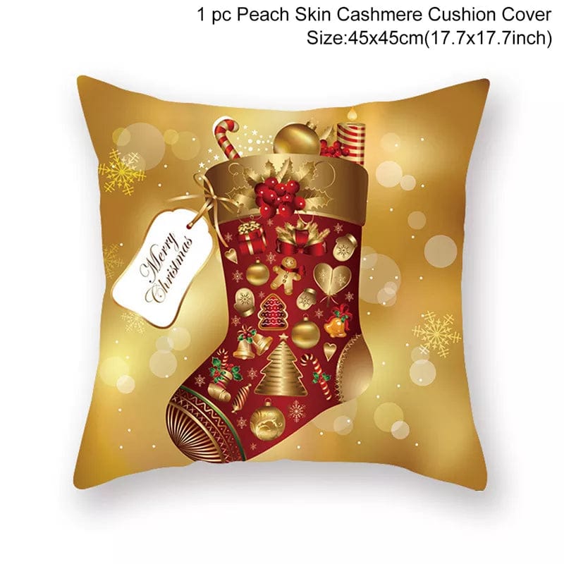 Showlu Fashion Store Christmas Cushion Cover Merry Christmas Decorations for Home 2023 Christmas Ornament Navidad Noel Xmas Gifts Happy New Year 2024