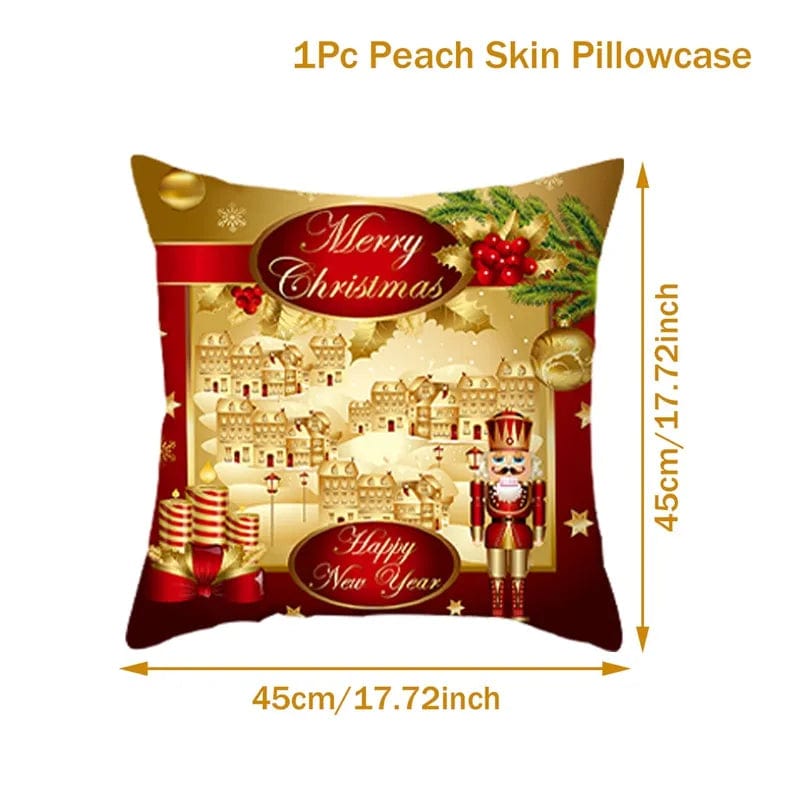 Showlu Fashion Store Christmas Cushion Cover Merry Christmas Decorations for Home 2023 Christmas Ornament Navidad Noel Xmas Gifts Happy New Year 2024