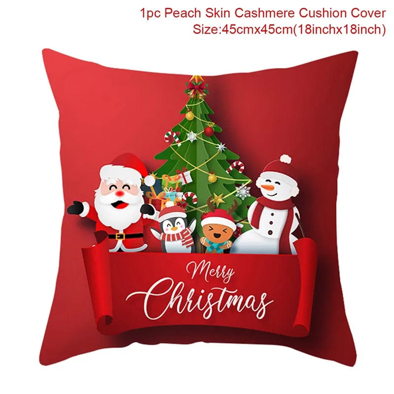 Showlu Fashion Store Christmas Cushion Cover Merry Christmas Decorations for Home 2023 Christmas Ornament Navidad Noel Xmas Gifts Happy New Year 2024