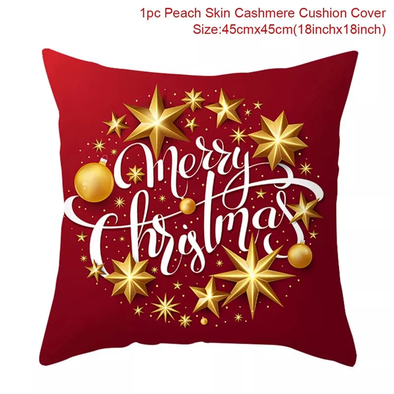 Showlu Fashion Store Christmas Cushion Cover Merry Christmas Decorations for Home 2023 Christmas Ornament Navidad Noel Xmas Gifts Happy New Year 2024