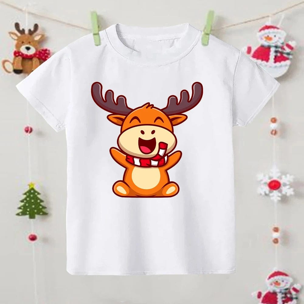 Showlu Fashion Store Christmas Deer Print Family Matching Outfits Xmas Mommy Daddy Kids Shirt Family Clothes Christmas Party Family Shirt Xmas Gift