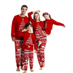 Showlu Fashion Store Christmas Pajamas Outfits Family Matching 2024 New Year Elk Plaid Printed 2PCS Pyjamas Pants Print Adult Kids Xmas Baby Clothing