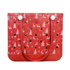  Showlu Fashion Store Christmas Red [medium bag, big bag please take Print big bag link]] Eva Fashion Outdoor Print Pet Bag Beach Bag