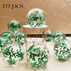 Showlu Fashion Store Circular-green / 12inch 10/20 Star Confetti Balloons Metallic Confetti Latex Transparent Ballon Baby Shower Birthday Party Wedding Decoration Ball Globo