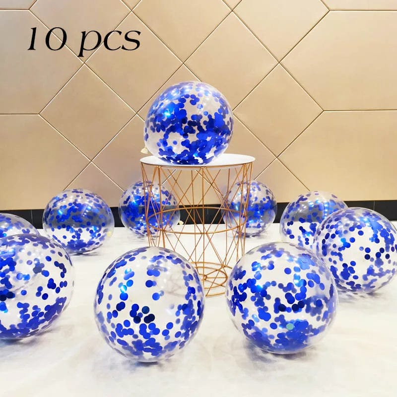 Showlu Fashion Store Circular-mazarine / 12inch 10/20 Star Confetti Balloons Metallic Confetti Latex Transparent Ballon Baby Shower Birthday Party Wedding Decoration Ball Globo