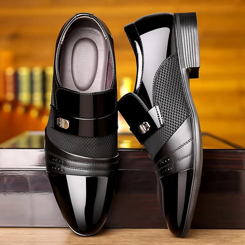 Showlu Fashion Store Classic Business Dress Men Shoes Formal Slip On Dress Shoes Mens Oxfords Footwear Elegent Leather Shoes For Men Loafers Wine Red