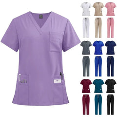 SHOWLU FASHION STORE Classic New Nurse Scrubs Set Men Nurse Accessories Medical Uniform Surgical Dental Clinical Top Pants Lab Workwear Clothes