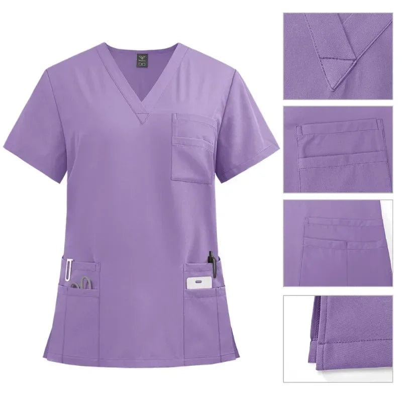 SHOWLU FASHION STORE Classic New Nurse Scrubs Set Men Nurse Accessories Medical Uniform Surgical Dental Clinical Top Pants Lab Workwear Clothes