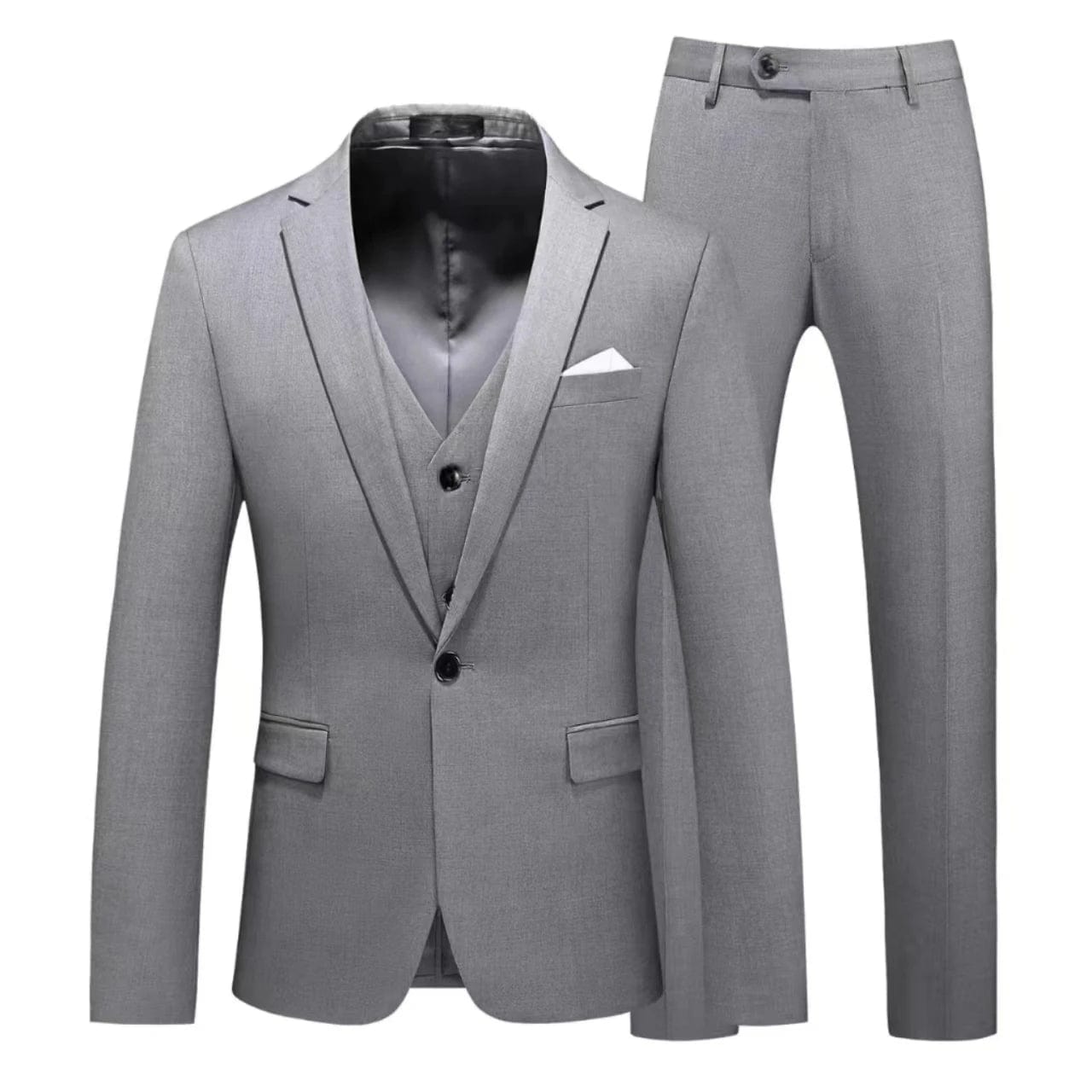 SHOWLU FASHION STORE Classic Slim Fit Men's Suit Set Tuxedo 3-Piece Blazer Vest And Pants Set High Quality Notched Lapel One Button Wedding Dress