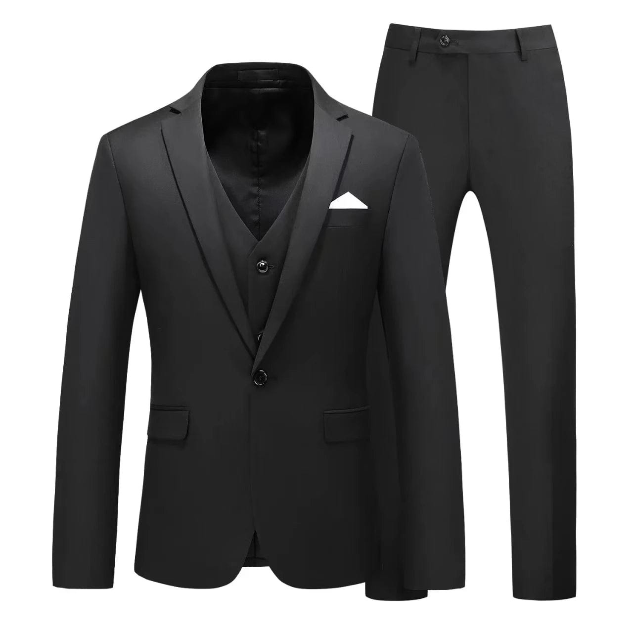 SHOWLU FASHION STORE Classic Slim Fit Men's Suit Set Tuxedo 3-Piece Blazer Vest And Pants Set High Quality Notched Lapel One Button Wedding Dress