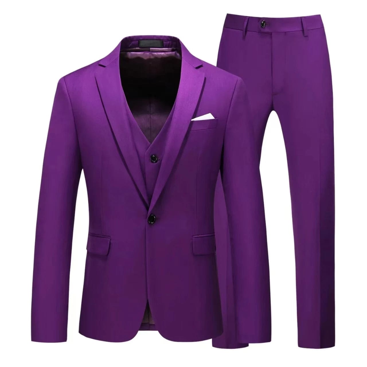 SHOWLU FASHION STORE Classic Slim Fit Men's Suit Set Tuxedo 3-Piece Blazer Vest And Pants Set High Quality Notched Lapel One Button Wedding Dress