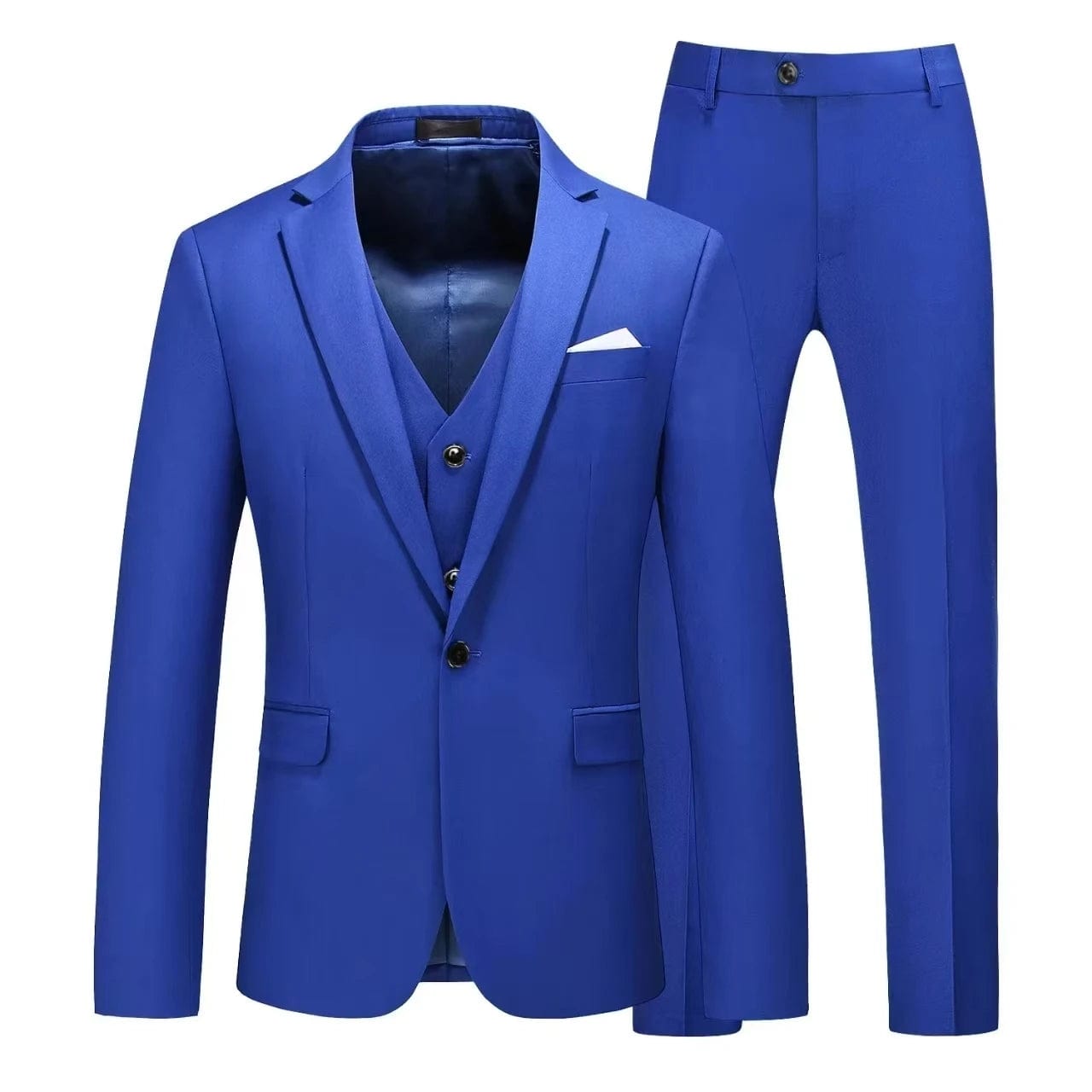 SHOWLU FASHION STORE Classic Slim Fit Men's Suit Set Tuxedo 3-Piece Blazer Vest And Pants Set High Quality Notched Lapel One Button Wedding Dress