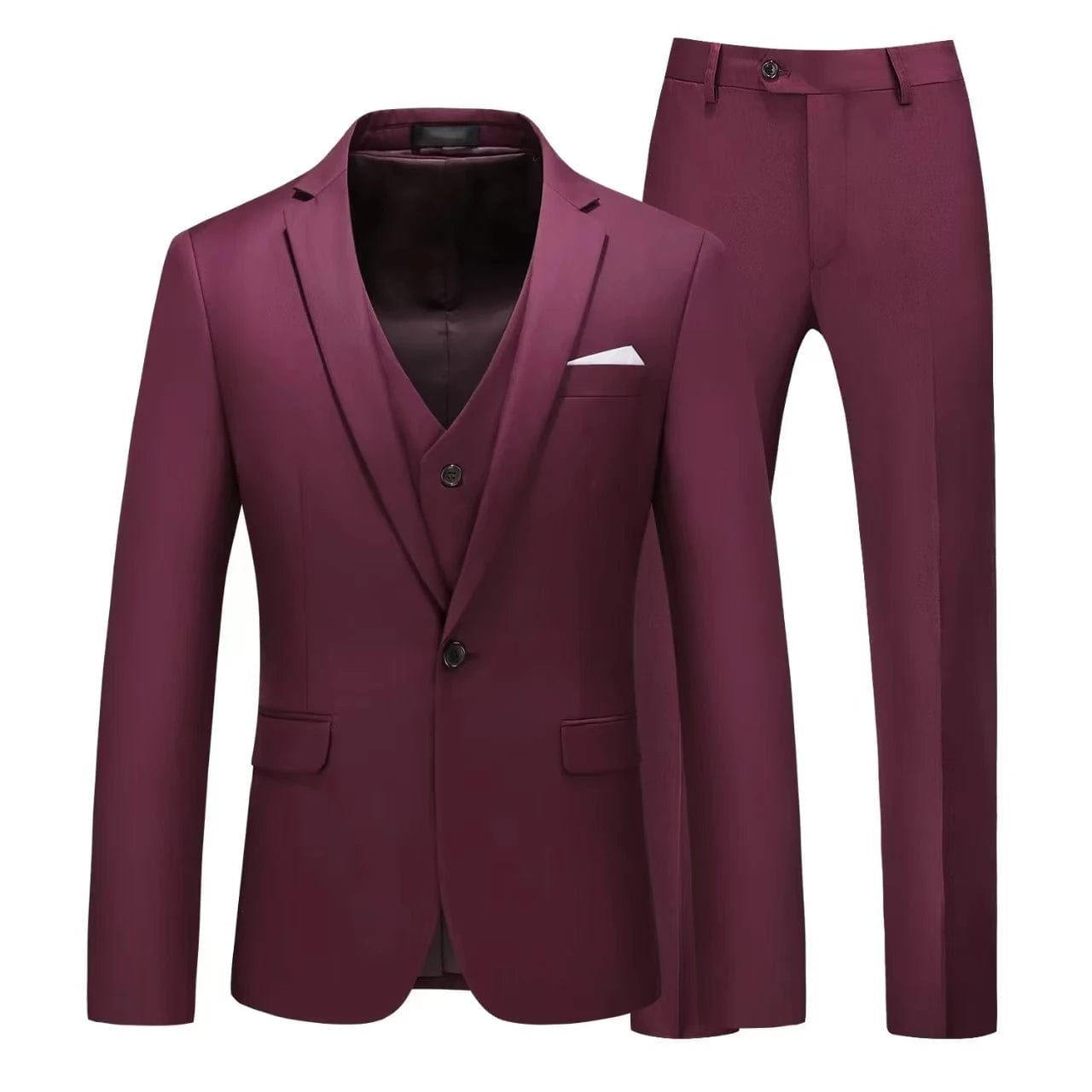 SHOWLU FASHION STORE Classic Slim Fit Men's Suit Set Tuxedo 3-Piece Blazer Vest And Pants Set High Quality Notched Lapel One Button Wedding Dress