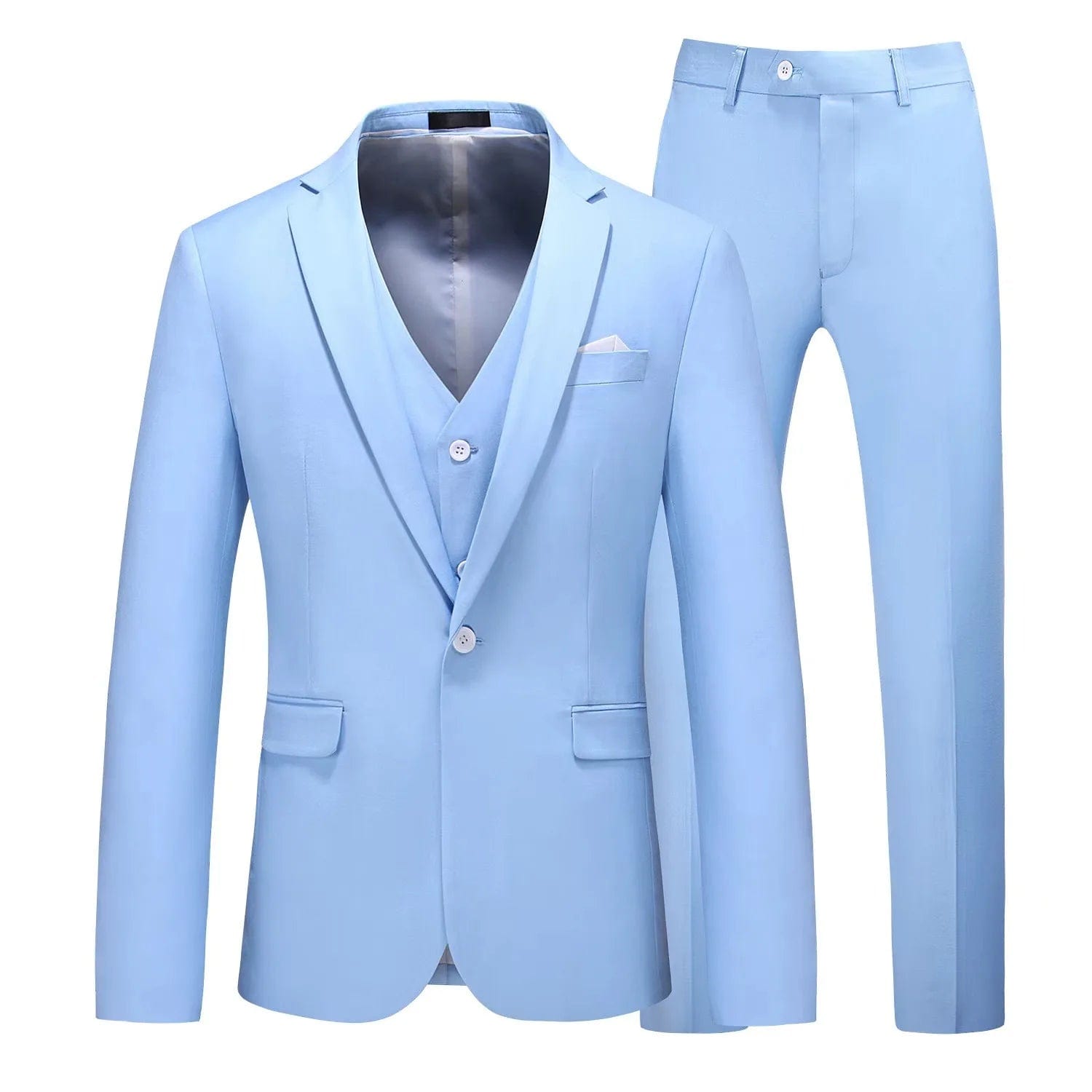 SHOWLU FASHION STORE Classic Slim Fit Men's Suit Set Tuxedo 3-Piece Blazer Vest And Pants Set High Quality Notched Lapel One Button Wedding Dress