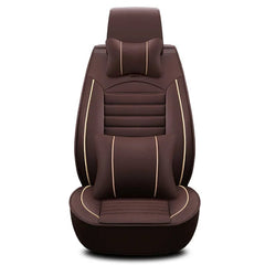  Showlu Fashion Store Coffee -1-1 Pcs Fron Luxury Quality Leather Car Seat Cover Comfortable  Four Seasons Universal Front/ Rear/ Full Set Cover Cushion Car Seat Protector