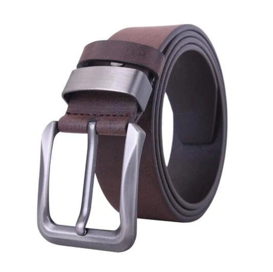  Showlu Fashion Store Coffee / CHINA / 100cm New Men Belt Male High Quality Leather Belt Men Male Genuine Pu Strap Luxury Pin Buckle Fancy Vintage Jeans Free Shipping