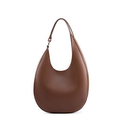 SHOWLU FASHION STORE Coffee Hifashion Genuine Leather Underarm Shoulder Bags For Women 2024 Trend Designer Half Moon Crossbody Purses Tote Ladies Handbags