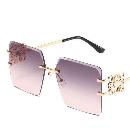  Showlu Fashion Store Color 2 VWKTUUN Rimless Sunglasses Women Big Sunglasses UV400 Square Sunglasses Outdoor Ladies Eyewear