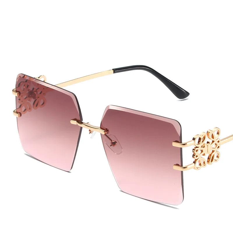  Showlu Fashion Store Color 5 VWKTUUN Rimless Sunglasses Women Big Sunglasses UV400 Square Sunglasses Outdoor Ladies Eyewear