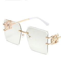  Showlu Fashion Store Color 6 VWKTUUN Rimless Sunglasses Women Big Sunglasses UV400 Square Sunglasses Outdoor Ladies Eyewear