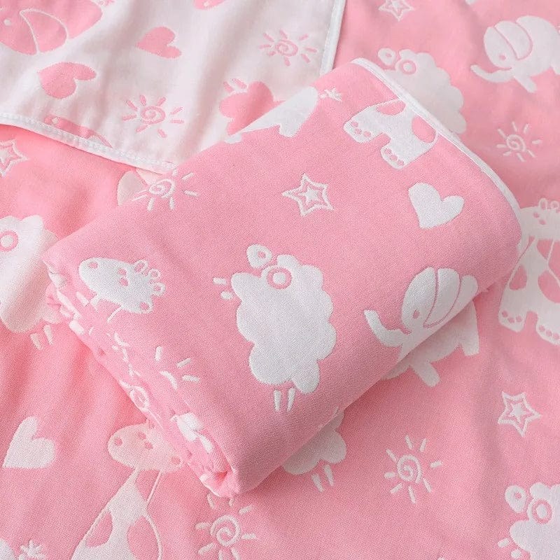 SHOWLU FASHION STORE Color as photo 10 / 200x240cm 1.95kg / CHINA 6 Layers Baby Blanket 100% Muslin Cotton Baby Swaddle Baby Warp Swaddle Infant Bedding Receiving Blankets Baby Bath 5 Sizes