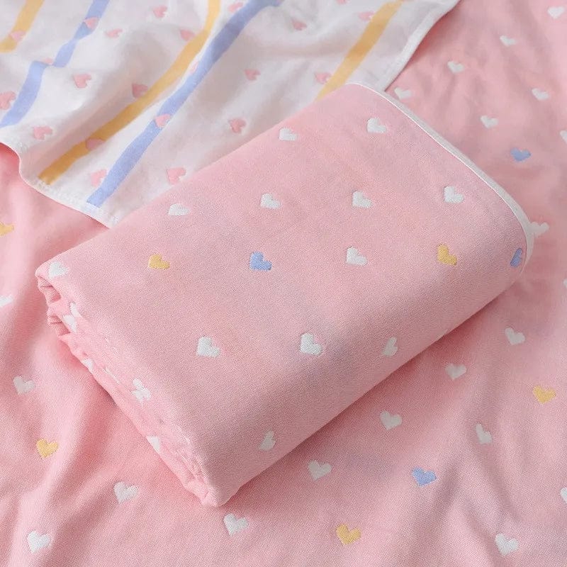 SHOWLU FASHION STORE Color as photo 3 / 110x110cm 0.45kg / CHINA 6 Layers Baby Blanket 100% Muslin Cotton Baby Swaddle Baby Warp Swaddle Infant Bedding Receiving Blankets Baby Bath 5 Sizes