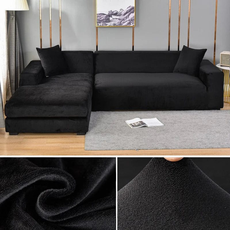  Showlu Fashion Store colour17 / 2 SEAT (145-185CM) / CHINA Velvet Sofa Cover Thick Elastic 1/2/3/4 Seater Sofa Cover for Living Room Velvet Plush L Shaped Corner Sofa Cover Couch Cover