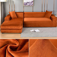  Showlu Fashion Store colour18 / 2 SEAT (145-185CM) / CHINA Velvet Sofa Cover Thick Elastic 1/2/3/4 Seater Sofa Cover for Living Room Velvet Plush L Shaped Corner Sofa Cover Couch Cover