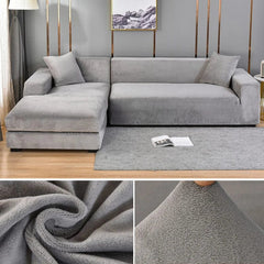  Showlu Fashion Store colour2 / 1 SEAT (90-140CM) / CHINA Velvet Sofa Cover Thick Elastic 1/2/3/4 Seater Sofa Cover for Living Room Velvet Plush L Shaped Corner Sofa Cover Couch Cover