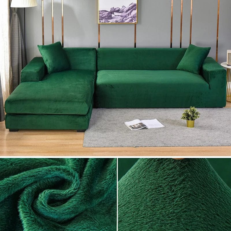  Showlu Fashion Store colour5 / 1 SEAT (90-140CM) / CHINA Velvet Sofa Cover Thick Elastic 1/2/3/4 Seater Sofa Cover for Living Room Velvet Plush L Shaped Corner Sofa Cover Couch Cover