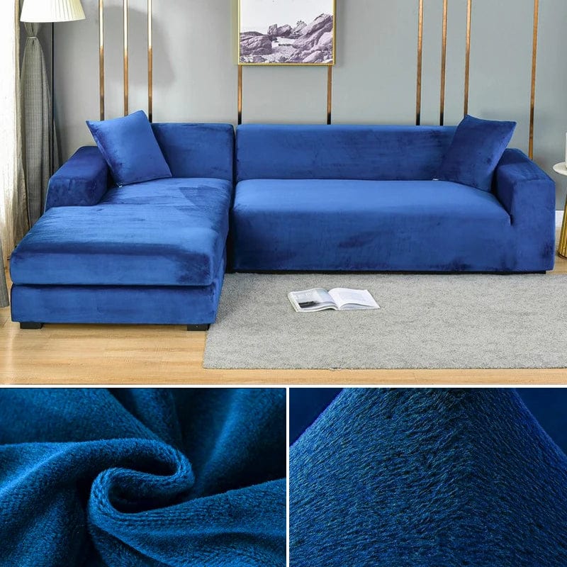  Showlu Fashion Store colour7 / 4 SEAT (235-300CM) / CHINA Velvet Sofa Cover Thick Elastic 1/2/3/4 Seater Sofa Cover for Living Room Velvet Plush L Shaped Corner Sofa Cover Couch Cover