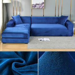  Showlu Fashion Store colour7 / 4 SEAT (235-300CM) / CHINA Velvet Sofa Cover Thick Elastic 1/2/3/4 Seater Sofa Cover for Living Room Velvet Plush L Shaped Corner Sofa Cover Couch Cover