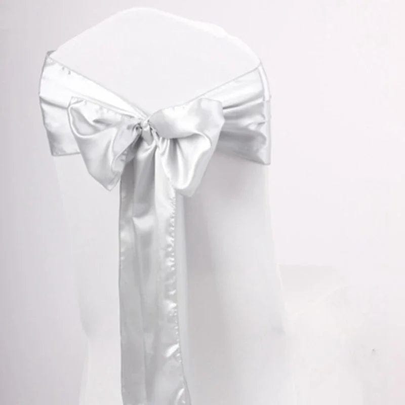  Showlu Fashion Store Colourful Satin Chair Sash Wedding Decoration Bow Tie Knot Band Birthday Party Hotel Show Shiny Colour Luxury Design