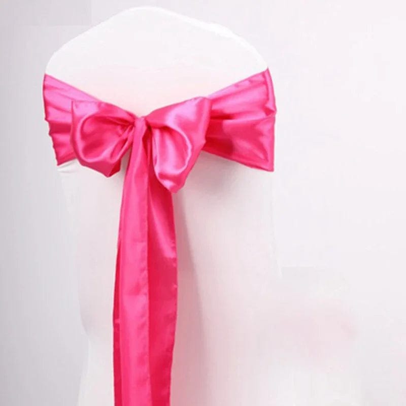  Showlu Fashion Store Colourful Satin Chair Sash Wedding Decoration Bow Tie Knot Band Birthday Party Hotel Show Shiny Colour Luxury Design