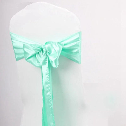  Showlu Fashion Store Colourful Satin Chair Sash Wedding Decoration Bow Tie Knot Band Birthday Party Hotel Show Shiny Colour Luxury Design