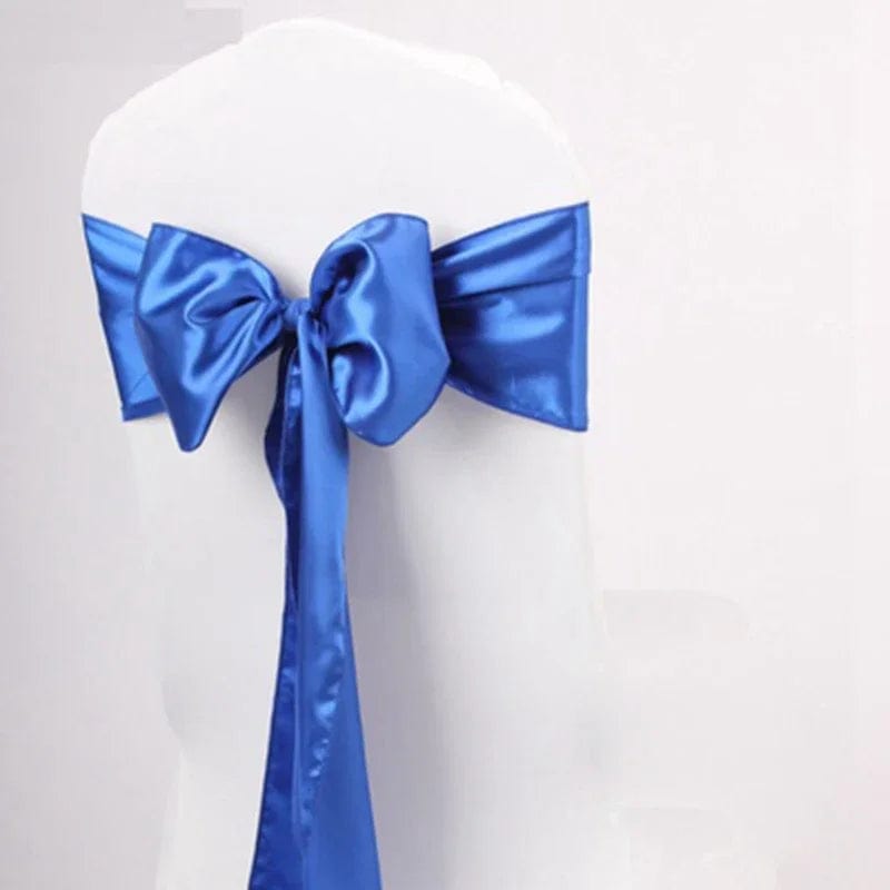  Showlu Fashion Store Colourful Satin Chair Sash Wedding Decoration Bow Tie Knot Band Birthday Party Hotel Show Shiny Colour Luxury Design