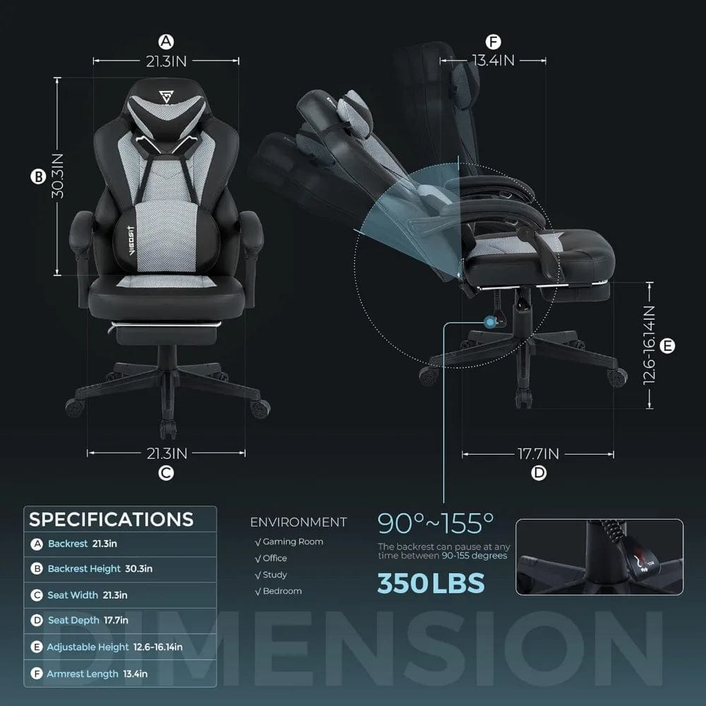  Showlu Fashion Store Computer Armchair Gamer Chair Office Furniture Gaming Chair for the Computer Mobile Relaxing Backrest Ergonomic Reclining Wheels