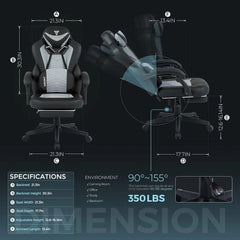  Showlu Fashion Store Computer Armchair Gamer Chair Office Furniture Gaming Chair for the Computer Mobile Relaxing Backrest Ergonomic Reclining Wheels