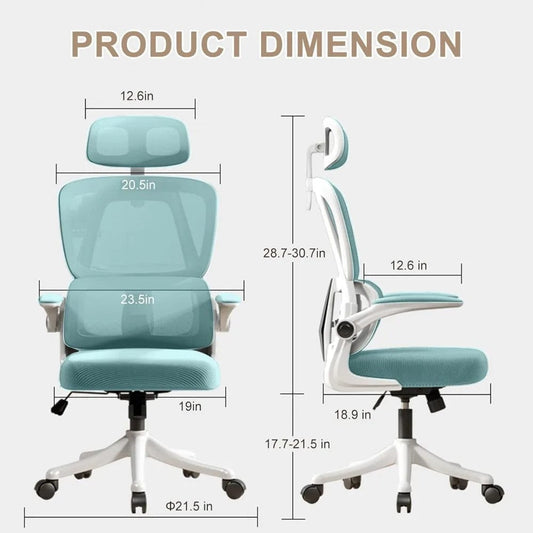 SHOWLU FASHION STORE Computer Chair Office Chair High Back Ergonomic Office Chair With Lumbar Support Adjustable Headrest 3D Armrest and Lumbar Gamer