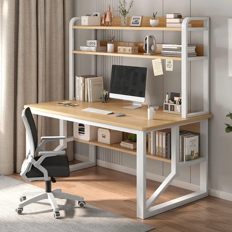 SHOWLU FASHION STORE Computer Study Desk With Storage Bookshelf Office Workstation Organizer Desk for Home Students Professionals Length 100cm