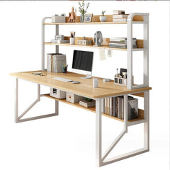 SHOWLU FASHION STORE Computer Study Desk With Storage Bookshelf Office Workstation Organizer Desk for Home Students Professionals Length 100cm