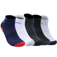  Showlu Fashion Store Cotton Sock for Men Sport Breathable Soft Letter Fashion Sneakers High Elastic Middle Tube Stocking Towel Sox Summer Running