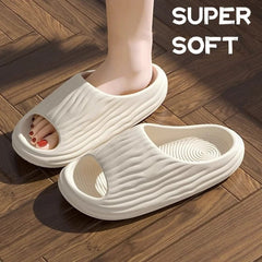  Showlu Fashion Store Couple Non Slip EVA Soft Sole Slippers Women Summer Beach Sandals Bathroom Home Flat Shoes Indoor & Outdoor Slippers for Men