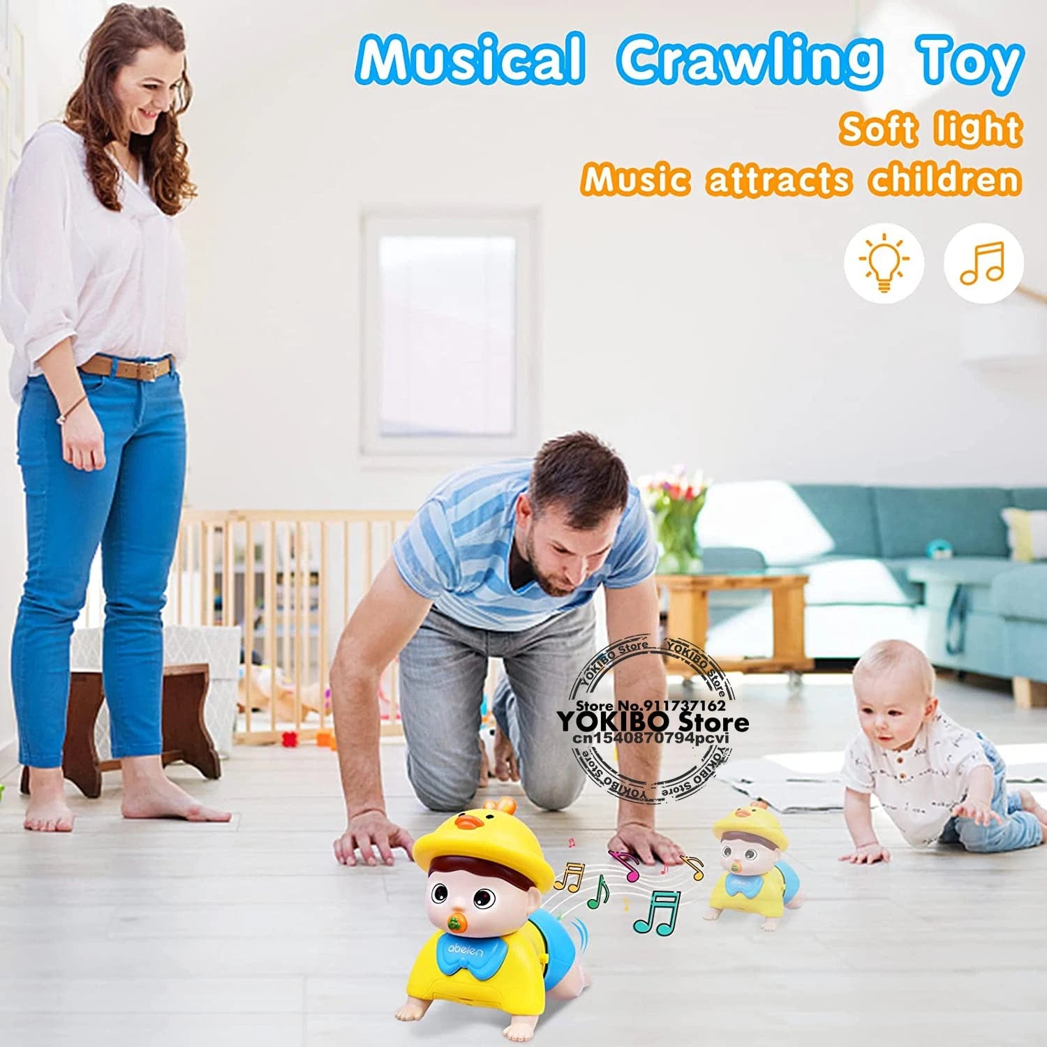  Showlu Fashion Store Crawling Baby Toys 6 to 12 Months Toddler Musical Toys Baby Toys 0 6 Months Early Educational Toys for Infant Toys 12-18 Months