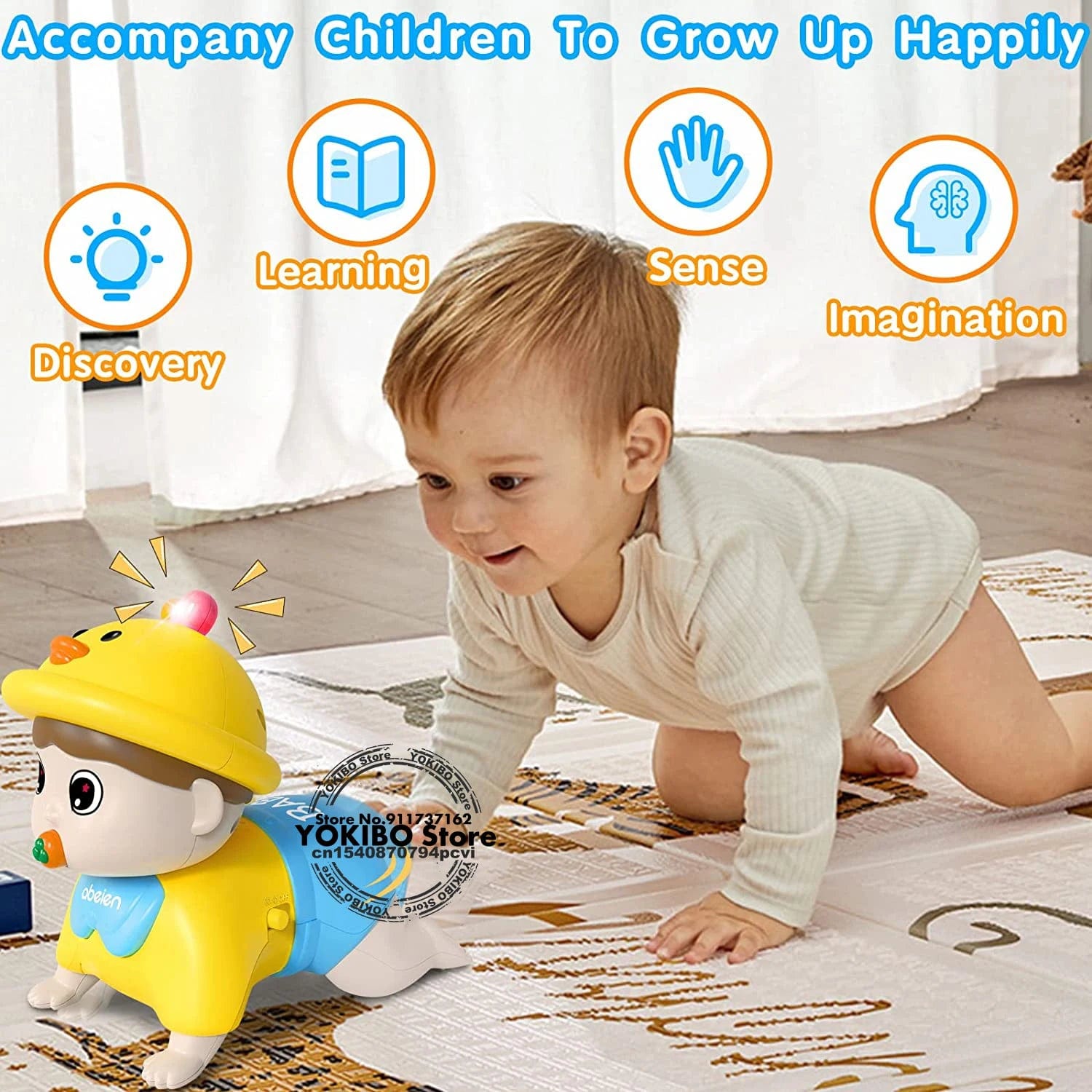  Showlu Fashion Store Crawling Baby Toys 6 to 12 Months Toddler Musical Toys Baby Toys 0 6 Months Early Educational Toys for Infant Toys 12-18 Months