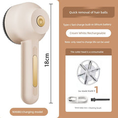  Showlu Fashion Store Cream White [filling and inserting dual-use models] × 1 cutter head Fur Ball Trimmer Lady Shaver Clothes Pilling Hair Ball Trimmer For Home Rechargeable Scraping Hair Remover Removal Ball Handy Gadget