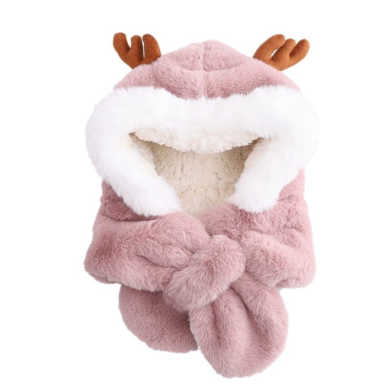  Showlu Fashion Store Cute Autumn and Winter Antlers Women's Scarf Earmuffs Hat Christmas