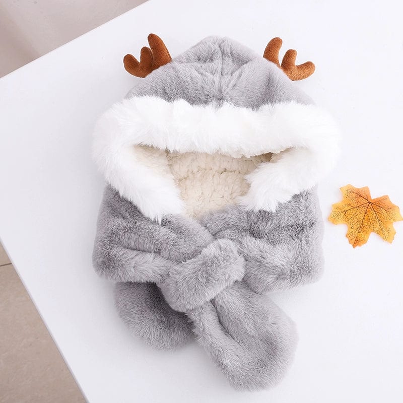  Showlu Fashion Store Cute Autumn and Winter Antlers Women's Scarf Earmuffs Hat Christmas